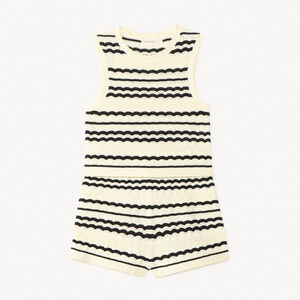 Ensemble 2 pièces débardeur + short en tricot à rayures pour fille 