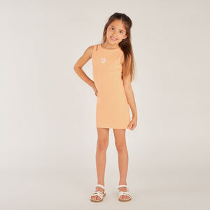 Robe débardeur en maille broderie fleurs pour fille 