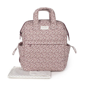 Sac à dos à langer imprimé Cherry Flores + tapis 