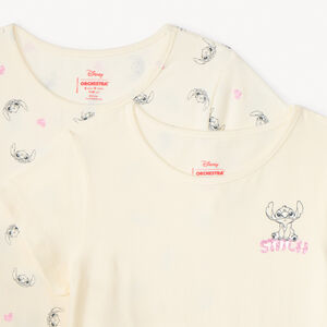Lot de 3 maillots de corps manches courtes Stitch Disney fille 