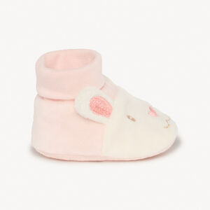 Paire de chaussons ludique en velours pour bébé fille  