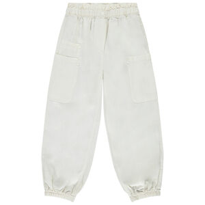 Pantalon ballon esprit cargo en toile unie pour fille 
