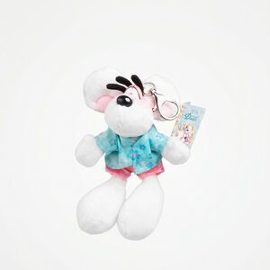 Porte clé peluche Diddl en tenue d'été - 15 cm 