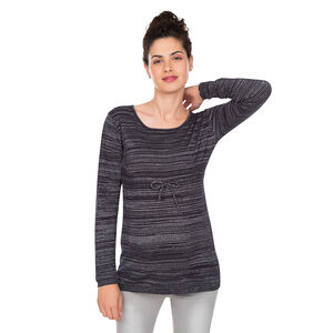 Pull de grossesse à rayures fantaisie avec lien 