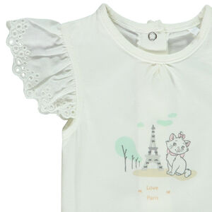 Ensemble 3 pièces avec broderie anglaise Marie Disney pour bébé fille 