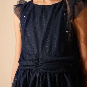 Robe de fête manches courtes en tulle pailleté pour fille 