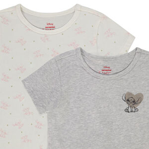 Lot de 2 maillots de corps manches courtes Stitch Disney fille 