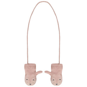 Moufles reliées motif animal pour bébé fille 