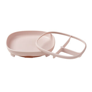 Assiette ventousée avec séparateur amovible 2 en 1 blush 