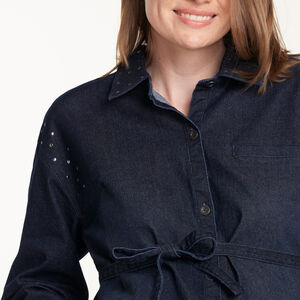 Robe-chemise de grossesse en denim 