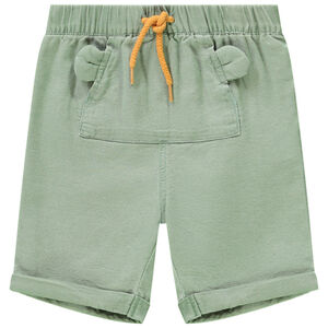 Bermuda uni avec poche kangourou ludique pour bébé garçon 