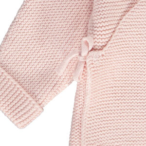 Gilet en tricot point mousse effet cache-coeur pour bébé fille 