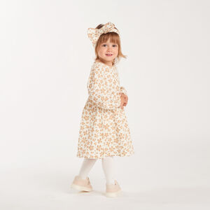 Ensemble robe et bandeau bébé fille imprimé léopard 