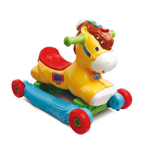 Cheval porteur à effets sonores P'tit Galop, mon poney basculo 