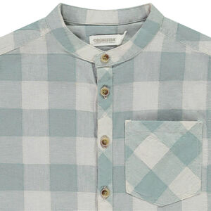Chemise manches courtes à carreaux col mao pour garçon 