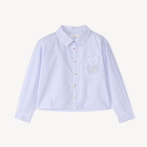 Chemise manches longues fille rayée et détails argentés 