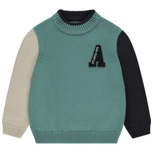 Pull en tricot effet color block avec patch pour bébé garçon 