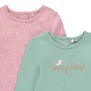 Lot de 4 t-shirts manches longues fantaisie pour bébé fille 
