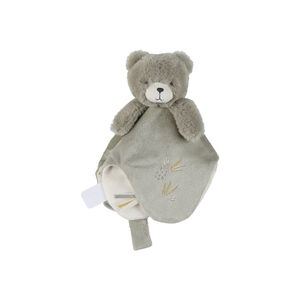 Doudou plat en veloudoux Orso l'ours kaki 