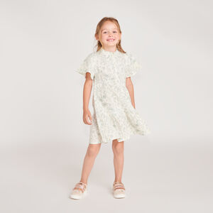 Robe fille manches courtes volantées à imprimé fleuri 