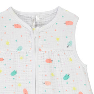 Gigoteuse sans manches en triple gaze de coton pour bébé fille 