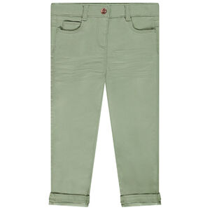 Pantalon en toile uni coupe slim 