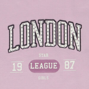 T-shirt manches longues en jersey print et strass pour fille 