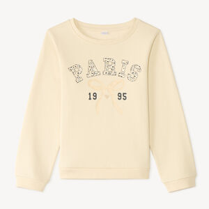 Sweat en molleton imprimé fantaisie pailleté pour fille 
