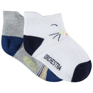 Lot de 2 paires de chaussettes courtes à motifs jacquard 