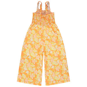 Combinaison longue à smock imprimé floral fille 