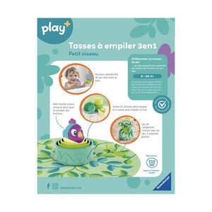 Jeu de tasses à empiler 3 en 1 Play+ petit oiseau 