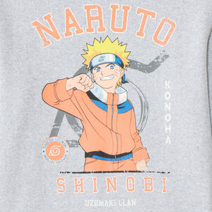 Sweat manches longues garçon gris chiné Naruto 