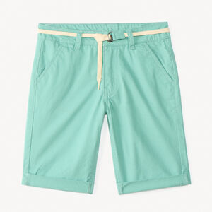 Bermuda uni en toile avec ceinture lacet pour garçon 