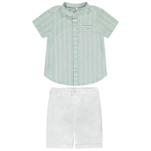 Ensemble bermuda + chemise à rayures pour bébé garçon  