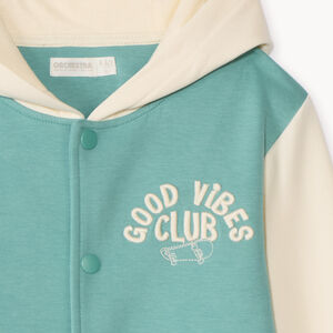 Veste teddy à capuche avec inscription 3D garçon 
