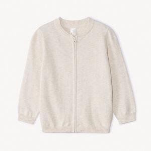 Gilet en tricot uni avec col teddy pour bébé garçon  