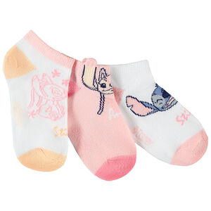 Lot de 3 paires de chaussettes courtes Stitch & Angel Disney fille 