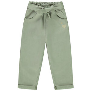 Pantalon en toile avec ceinture à nouer pour bébé fille 