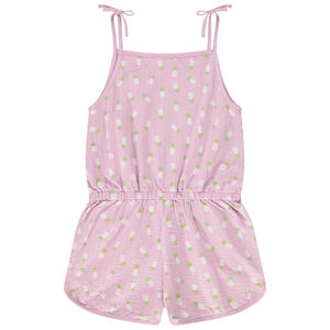 Combishort en jersey gaufré imprimé ananas fille 