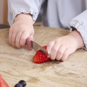 Lot de 2 couteaux d'apprentissage beige/rose 