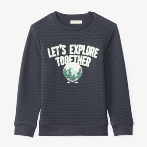 Sweat garçon en maille texturée et print fantaisie 