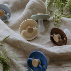 Lot de 2 sucettes en silicone Little Viking T1 ocean view/cream 