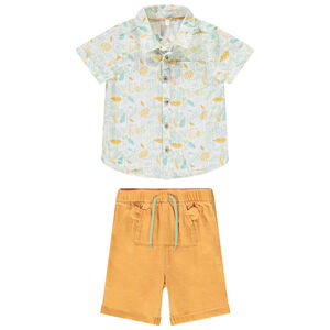 Ensemble 2 pièces imprimé feuillage pour bébé garçon 