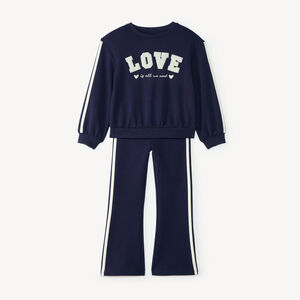 Ensemble de jogging fille print fantaisie pailleté 