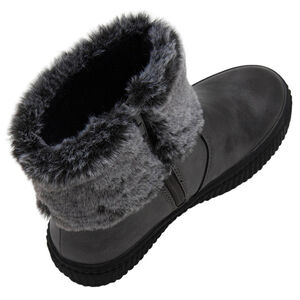 1/2 bottes irisées avec col en fausse fourrure et doublure chaude 