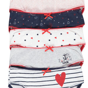 Lot de 5 culottes en coton à noeud et imprimés 