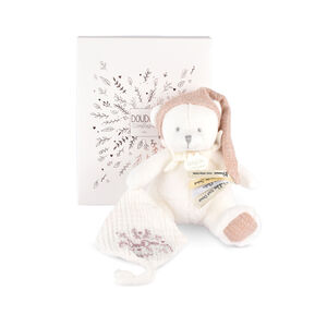 Doudou 25 ans ours rose pantin attache-sucette  