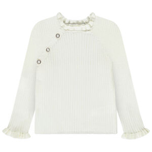Pull chaussette en tricot côtelé avec jolis boutons pour fille 