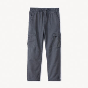 Jean jogger style cargo uni à poches pour garçon 