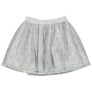 Jupe patineuse en résille argentée pour fille 